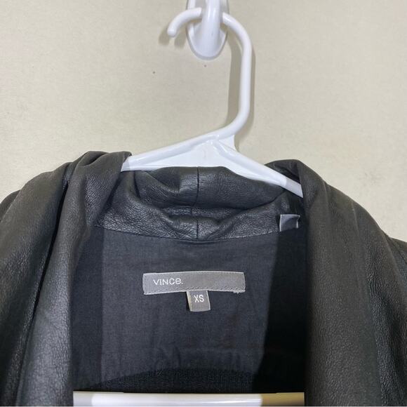 Vince Leather Drape Open Front Jacket Size XS - Picture 7 of 8
